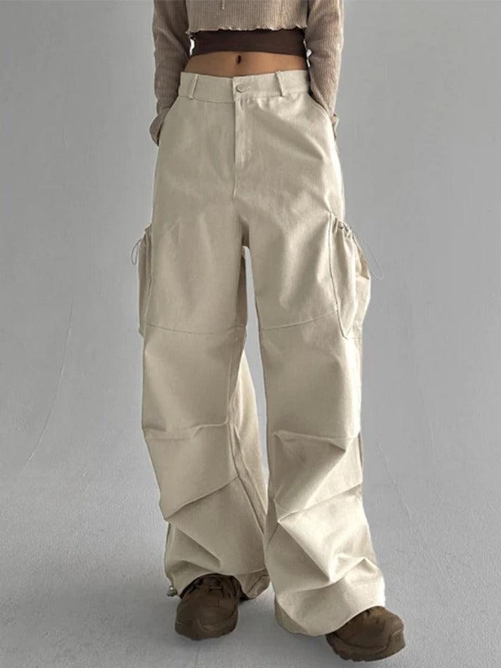 Street Side Pocket Drawstring Ruched Cargo Pants