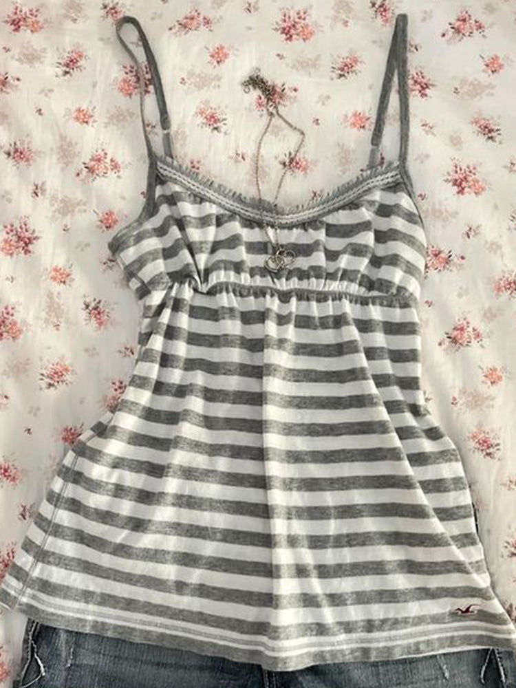Bxoxo Cute Lace Bow Women Tank Vest vintage Aesthetic Y2K Sweet Harajuku crop tops Streetwear Hip Hop Punk Rock emo girl Baby T-Shirt