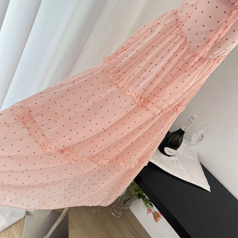 BXOXO - summer inspo Gentle Style Suspender Dress Women Summer Fashion Polka Dot Sweet Dress Sleeveless Long Skirt 2025 New