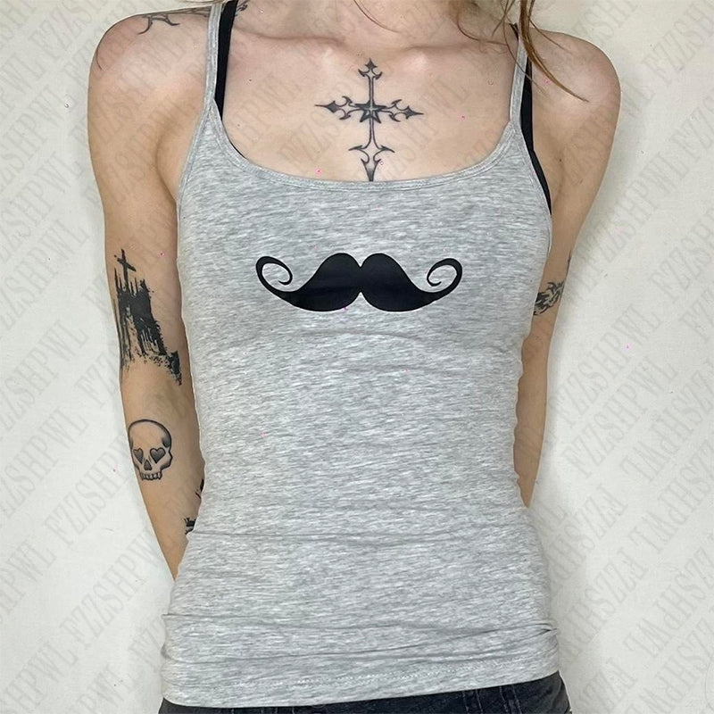 Bxoxo Hip Hop Punk Casual Women's Sleeveless Camisole Tops vintage Slim Streetwear Harajuku Summer Cute Sexy Chic Y2K Women's Crop Top