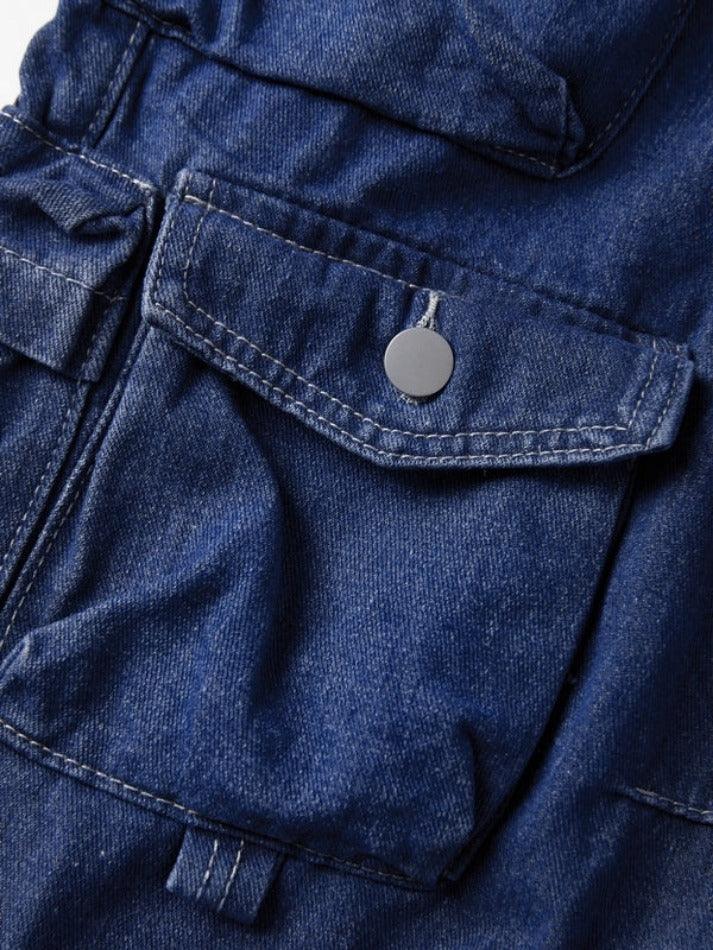 Washed Multi Pocket Cargo Jeans