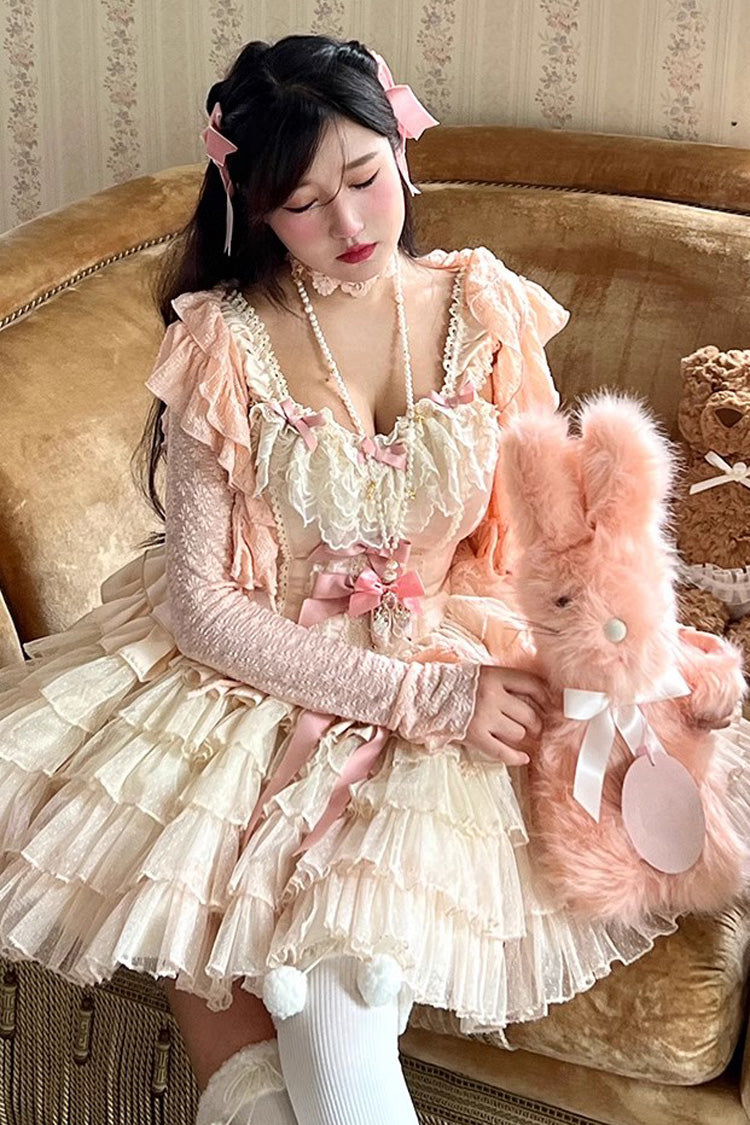 BXOXO - Love God Girl Romantic Ballet Style Multi-layer Ruffle Sweet Princess Lolita Dress 2 Colors