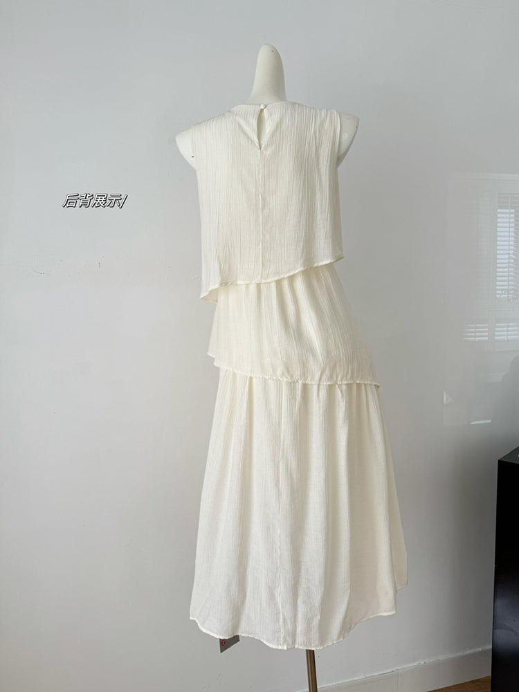 BXOXO - summer inspo Sweet Temperament Sleeveless Dress Summer New Women Elegant Loose Retro Suspender Dress Fashion Casual