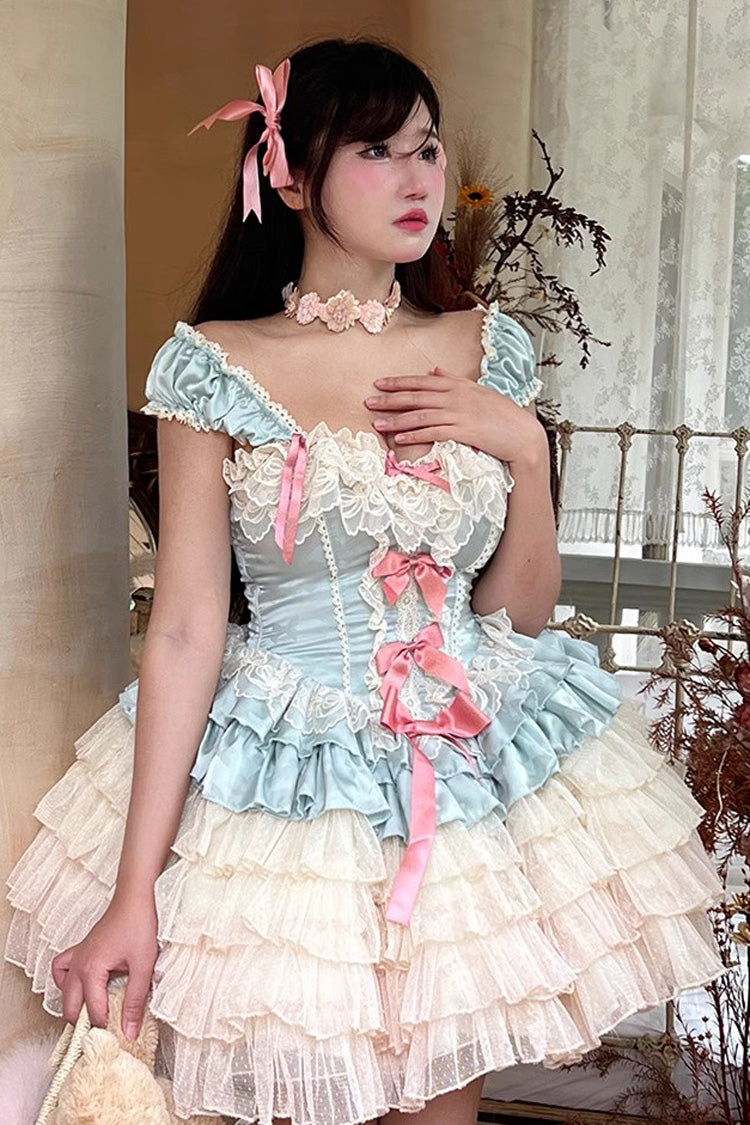 BXOXO - Love God Girl Romantic Ballet Style Multi-layer Ruffle Sweet Princess Lolita Dress 2 Colors