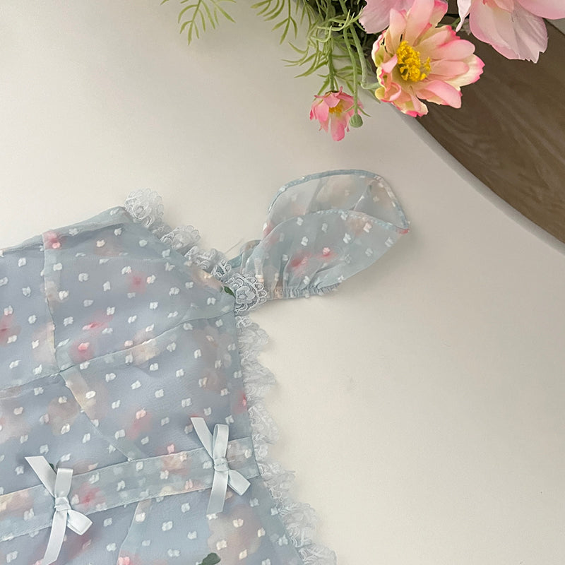BXOXO - summer inspo Summer New Gentle Style Two-piece Set Women Sweet Little Flying Sleeves Short Tops + High Waist Long Skirt Suit