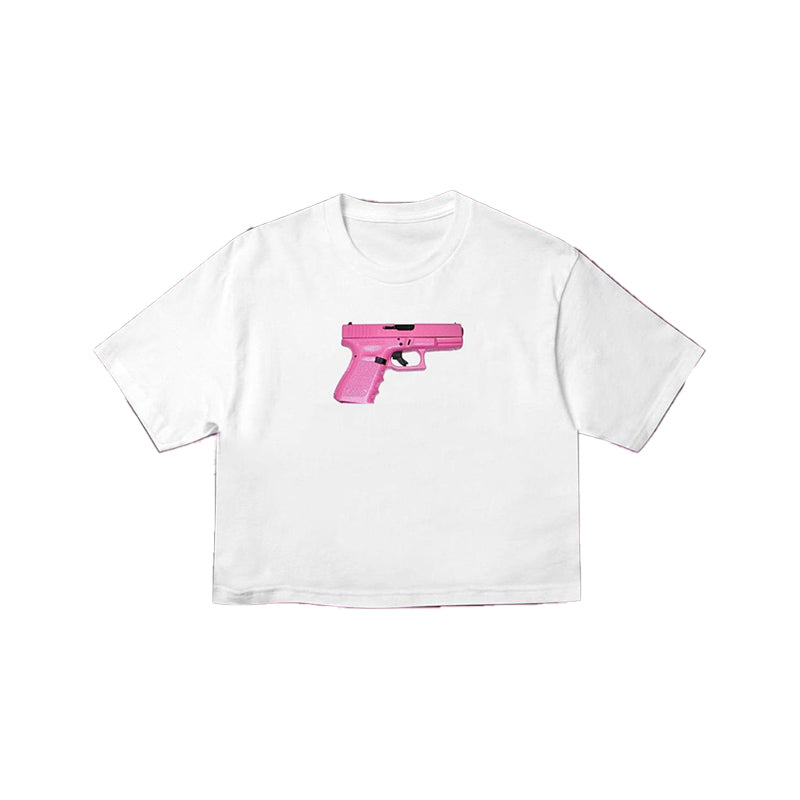 Bxoxo Women's Crop Tops Hip Hop Punk Grunge Streetwear Rock Geometric Pattern Print Casual Harajuku Hot Girl Summer Slim Short Sleeves