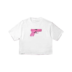 Bxoxo Women's Crop Tops Hip Hop Punk Grunge Streetwear Rock Geometric Pattern Print Casual Harajuku Hot Girl Summer Slim Short Sleeves