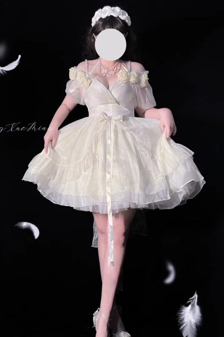 BXOXO - Gradient Gorgeous Bowknot Strawberry Princess Hanayome Short Sweet Lolita Jsk Dress 4 Colors