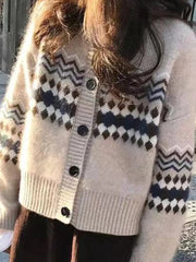 BXOXO Vintage Knitted Cardigan Women Preppy Style Y2k Japanese Fashion Sweater Harajuku Autumn Winter Casual Cardigan Tops