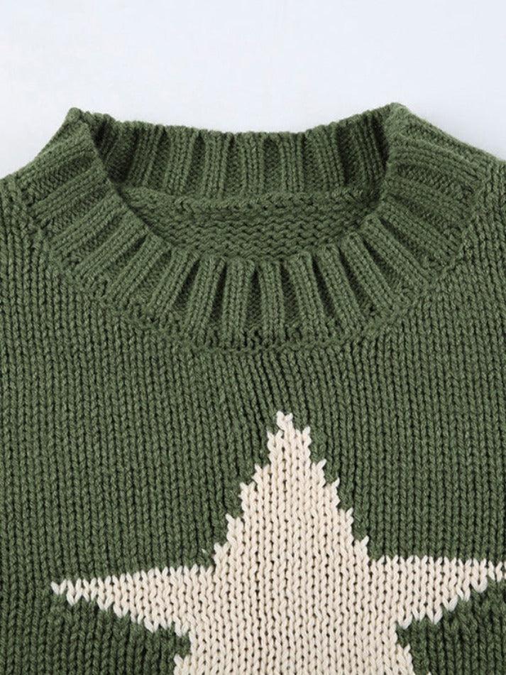 Vintage Star Jacquard Cropped Sweater