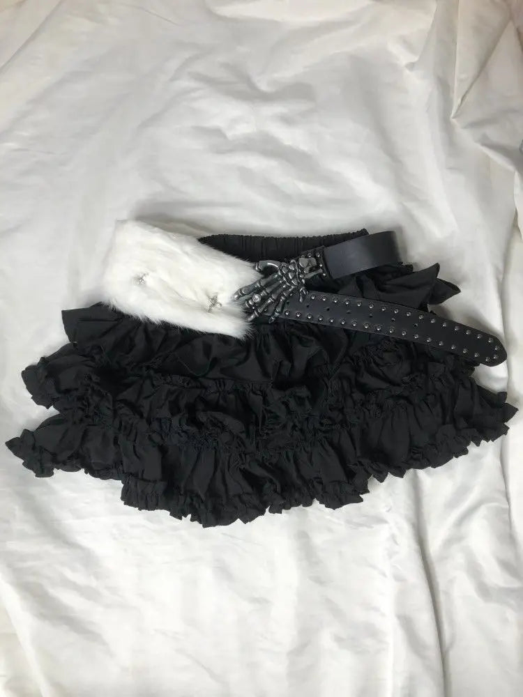 BXOXO Skirts Punk Emo Girl Clothes 2000s Gothic Hip Hop Femme Mini Skirt Sexy Summer Lolita Ball Gown Harajuku Y2k Shorts Skirt Women