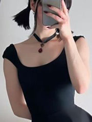 BXOXO - summer inspo Backless Lace-Up Sleeveless Square Collar A Line Mini Dress Women