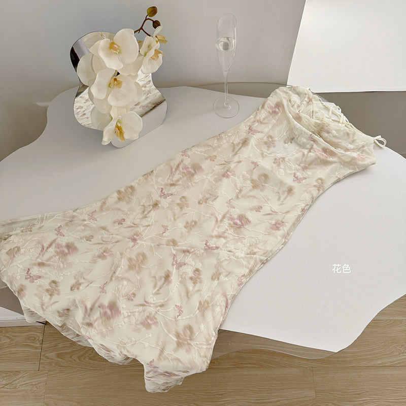 BXOXO - summer inspo French Retro Sexy Suspender Dress Women Gentle Style Elegant Slim Fit Dresses Summer Chic Design Party Floral Dress