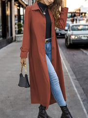 BXOXO Long Sleeves Loose Buttoned Split-Joint Lapel Outerwear Trench Coats