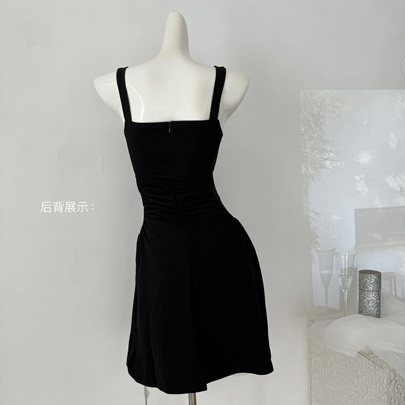 BXOXO - summer inspo French Fashion Suspender Dress Women 2025 Summer Gentle Style Elegant Sleeveless A-Line Dress