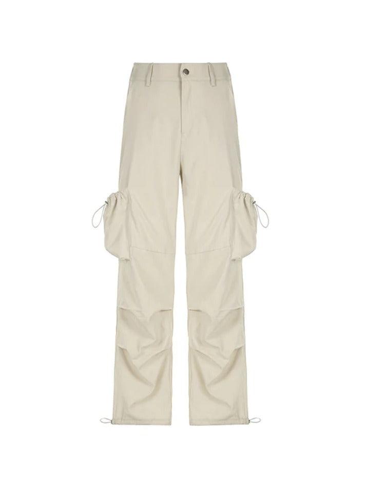 Street Side Pocket Drawstring Ruched Cargo Pants