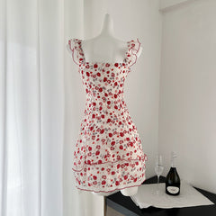 BXOXO - summer inspo Elegant Sexy Sweet Flowers Fairy Dress Vintage 2025 New Women Floral Dress Casual Slim Sleeveless Dress Vestidos