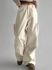 Street Side Pocket Drawstring Ruched Cargo Pants