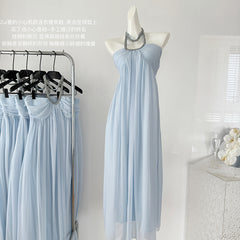 BXOXO - summer inspo French Retro Backless Dress Holiday Style Sleeveless Slip Dress For Women 2025 Summer Elegant Casual Long Dresses