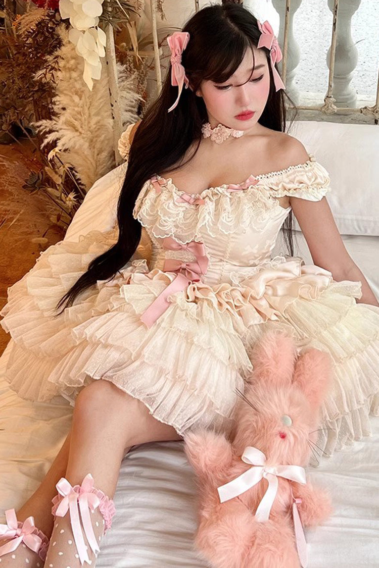 BXOXO - Love God Girl Romantic Ballet Style Multi-layer Ruffle Sweet Princess Lolita Dress 2 Colors