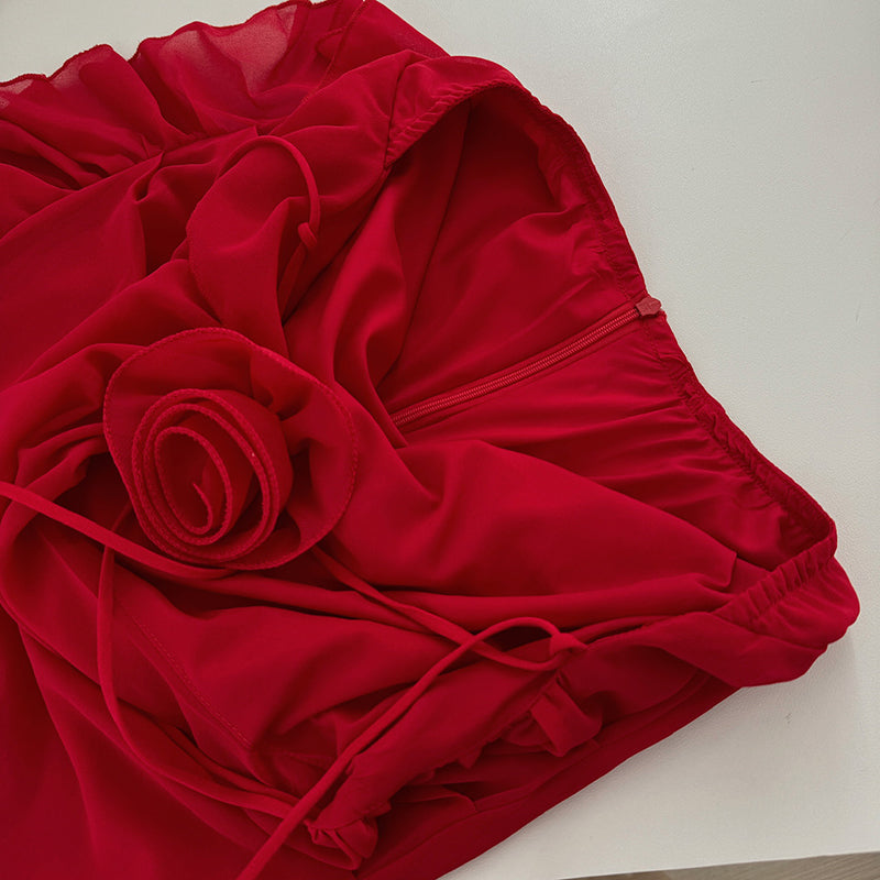 BXOXO - summer inspo French Chic Design Sense Red Suspender Dress 2025 Summer New Temperament Pure Desire Style Short Dress Fashion Slim Fit Dress