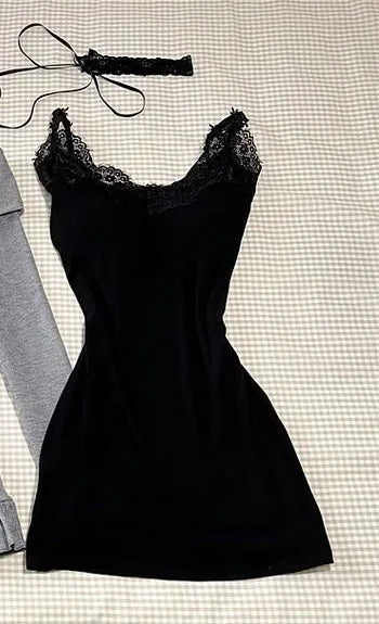 BXOXO Dresses Y2k Harajuku Women Clothes Vintage Long sleeves Slim Punk Sexy Bow Mini Dress Femme Korea Slim Gothic Aesthetic Dresses