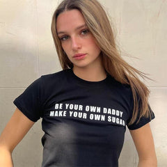 Bxoxo Y2K Women Crop Tops Hip Hop Punk Rock Emo Girls vintage Streetwear Letter Print Fashion Casual Grunge Black Slim Gothic baby Top