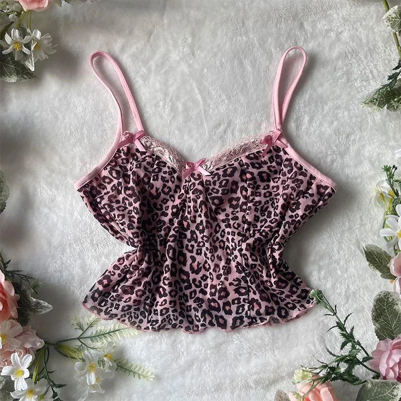 Bxoxo Punk Hip Hop Rock vintage Women's Sleeveless Camisole Gothic Emo Girl Harajuku Y2K Fashion Lace Streetwear Bow Summer Tank Tops