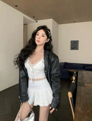 BXOXO Lace Sling Y2k Clothes Women Summer Crop Top Harajuku Backless Sexy Streetwear Body Tee 2000s Kawaii Tank Tops Camis Coquette