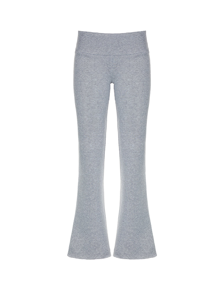 BXOXO - summer inspo Sweetown Gray Slim Low Waist Casual Sweatpants For Women Black Solid Simple Basic Flared Pants Sports Jogging Trousers