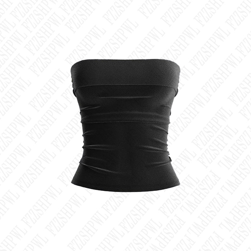 Bxoxo Solid Color Street Casual Versatile Women's Sleeveless Tube Top Tank Vest Retro Y2K Emo Girl Hip Hop Rock Slim Fit Sexy Crop Top