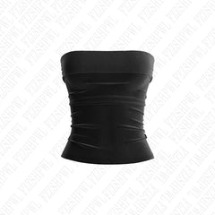 Bxoxo Solid Color Street Casual Versatile Women's Sleeveless Tube Top Tank Vest Retro Y2K Emo Girl Hip Hop Rock Slim Fit Sexy Crop Top