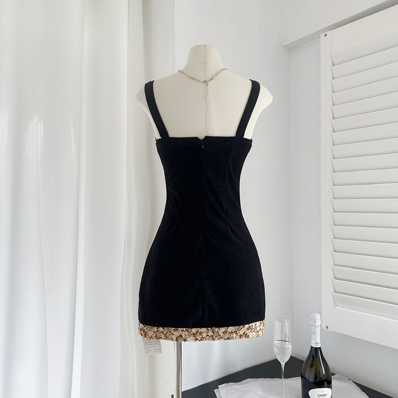 BXOXO - summer inspo French Elegant Dress Women 2025 New Lace Patchwork Suspender Dress Slimming Lace-up Midi Dress