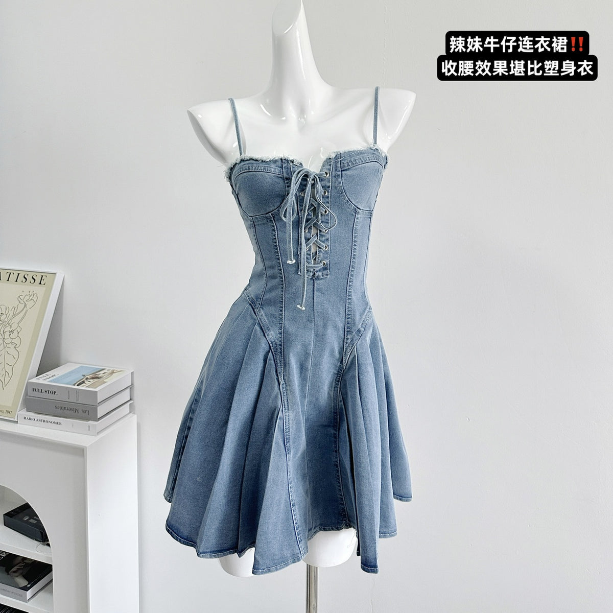 BXOXO - summer inspo Vintage Hot Girls Sexy Bandage Denim Slip Dress Women's Summer Slim High Waist Short Mini Dress