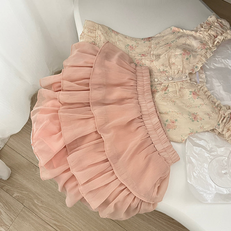 BXOXO - summer inspo Fairycore Buttom Up Sexy Halter Neck Crop Tops +Mini Skirt Suit Hotsweet Fashion 2 Piece Set Streetwear