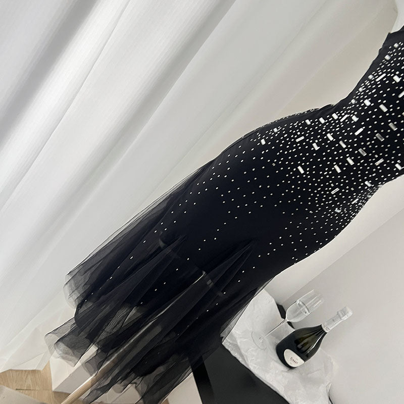 BXOXO - summer inspo Elegant Sleeveless Maxi Dress Women Elegant Fishtail Dresses Summer New Chic Splicing Design Party Suspender Dress Vestidos