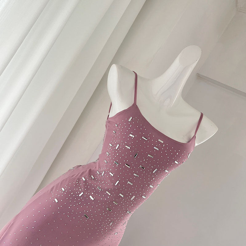 BXOXO - summer inspo Women Fashion Sleeveless Suspender Wrapped Hip Long Dress Spring/Summer New Elegant Slimming Fishtail Dress