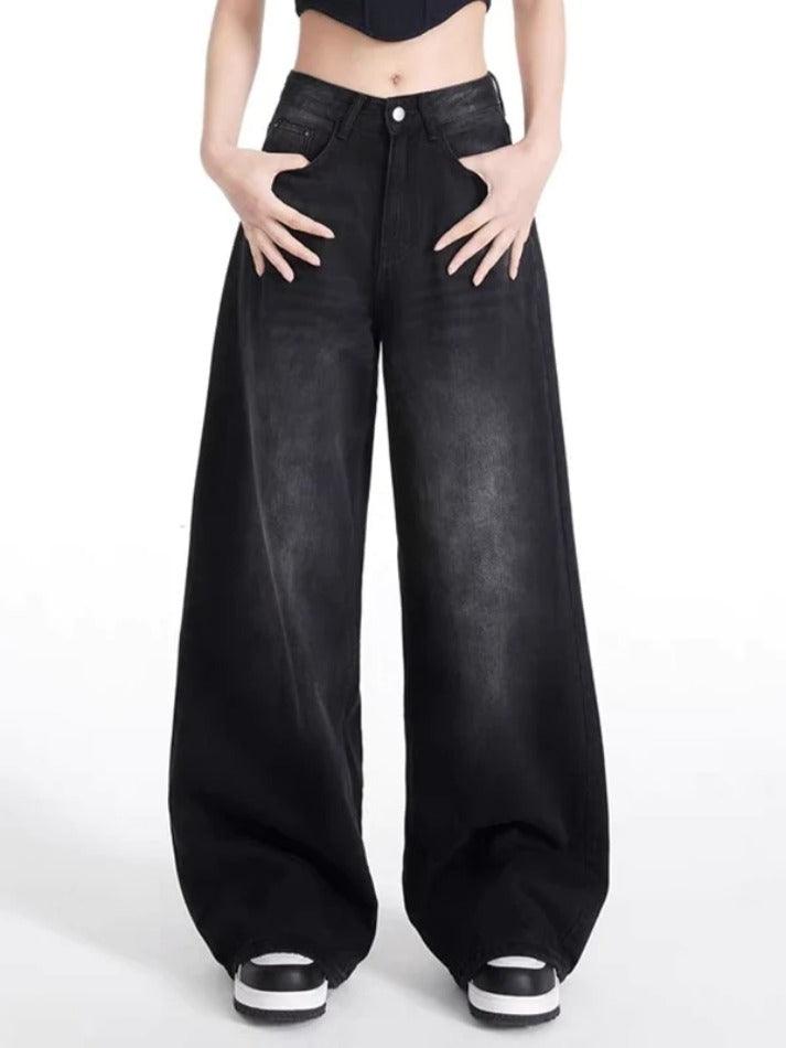 Vintage Black Wash High Rise Boyfriend Jeans