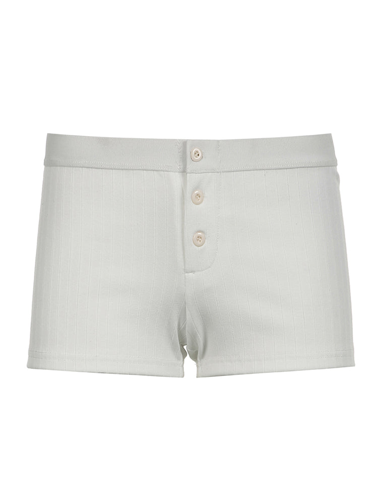 BXOXO - summer inspo Basic Button Up Low Waist Slim Summer Shorts Women