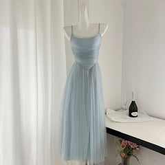 BXOXO - summer inspo Korean Fashion Mesh Dress 2025 Summer New Backless Suspender Dress Vacation Midi Dress Beach Party Vestidos