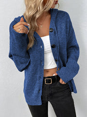 BXOXO Wrap Buttoned Hooded Solid Color Cardigan