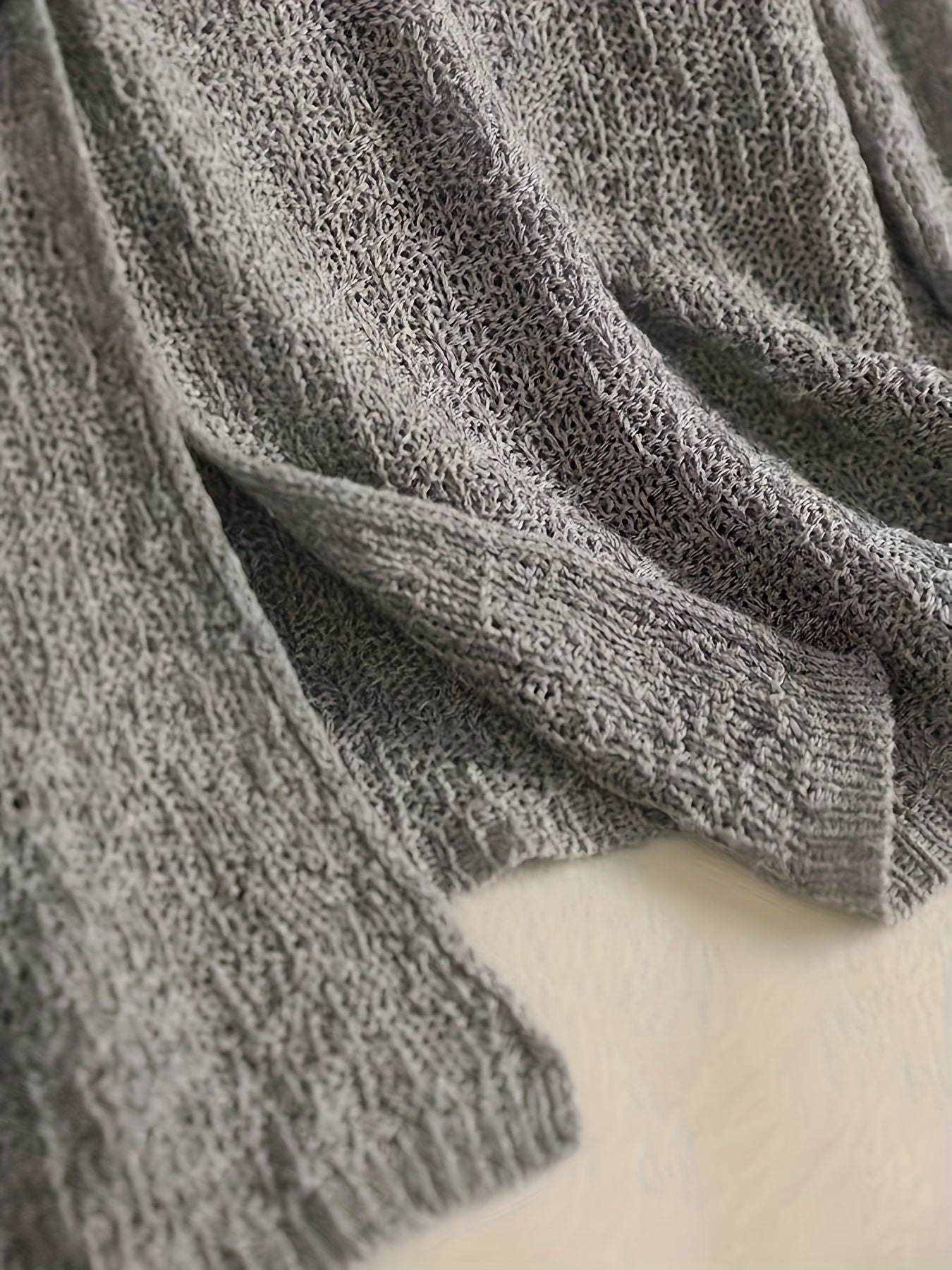 BXOXO Chic Lightweight V-Neck Knit Cardigan - Sheer Summer Shawl with Long Sleeves, Polyester Blend, Perfect for Spring/Summer/Fall, Women’s Casual & Sexy Style, Spring Outerwear | Elegant Open Front | Glossy Knit Fabric
