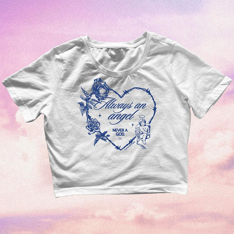 Bxoxo Y2K top sexy slim American retro Streetwear women T-shirt Harajuku casual angel print pattern sweet girls white O-neck baby tops