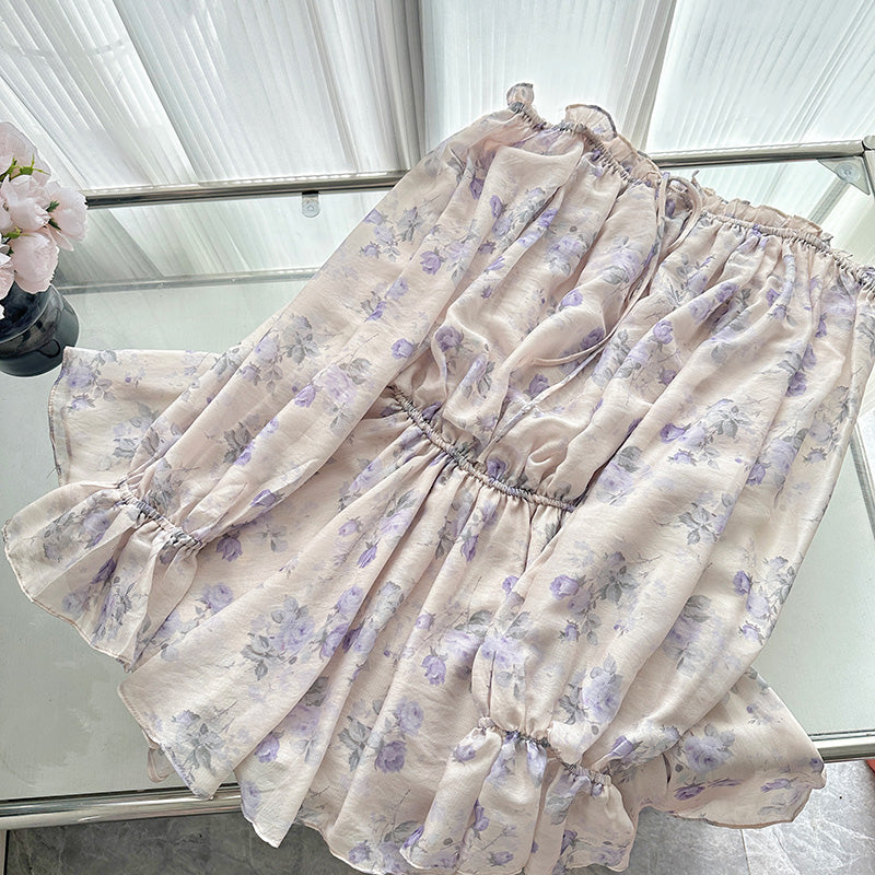BXOXO - summer inspo Summer New Elegant Women's Dress Beach Holiday Style Flower Printed Dresses Fashion Design Sense Niche Long Sleeve Dress