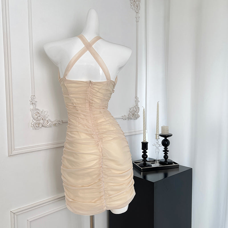 BXOXO - summer inspo Sexy Backless Suspender Dress for Women's Summer Vintage Niche Design Sleeveless Slimming Dresses