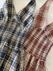 BXOXO Korea Fashion Plaid Mini Dress Women Elastic Waist V-Neck Slim Halter Pleated Dress Female Sexy Sweet College Style Clothing New