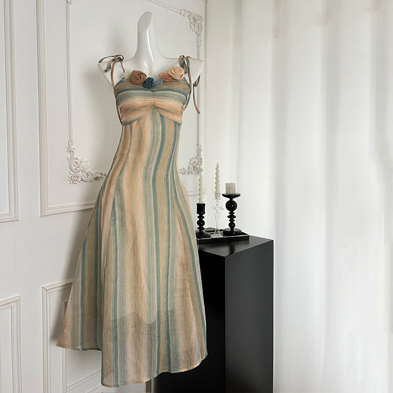 BXOXO - summer inspo Summer New Women Elegant Suspender Dress Fashion Beach Style Backless Long Dress Sleeveless Temperament Dress