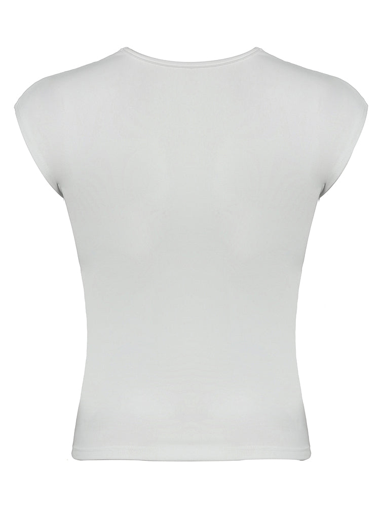 BXOXO - summer inspo Lace Patchwork V Neck Elegant Sexy White T-Shirt Women Summer Short Sleeve Spring Fashion Solid Basic Simple Slim Tops