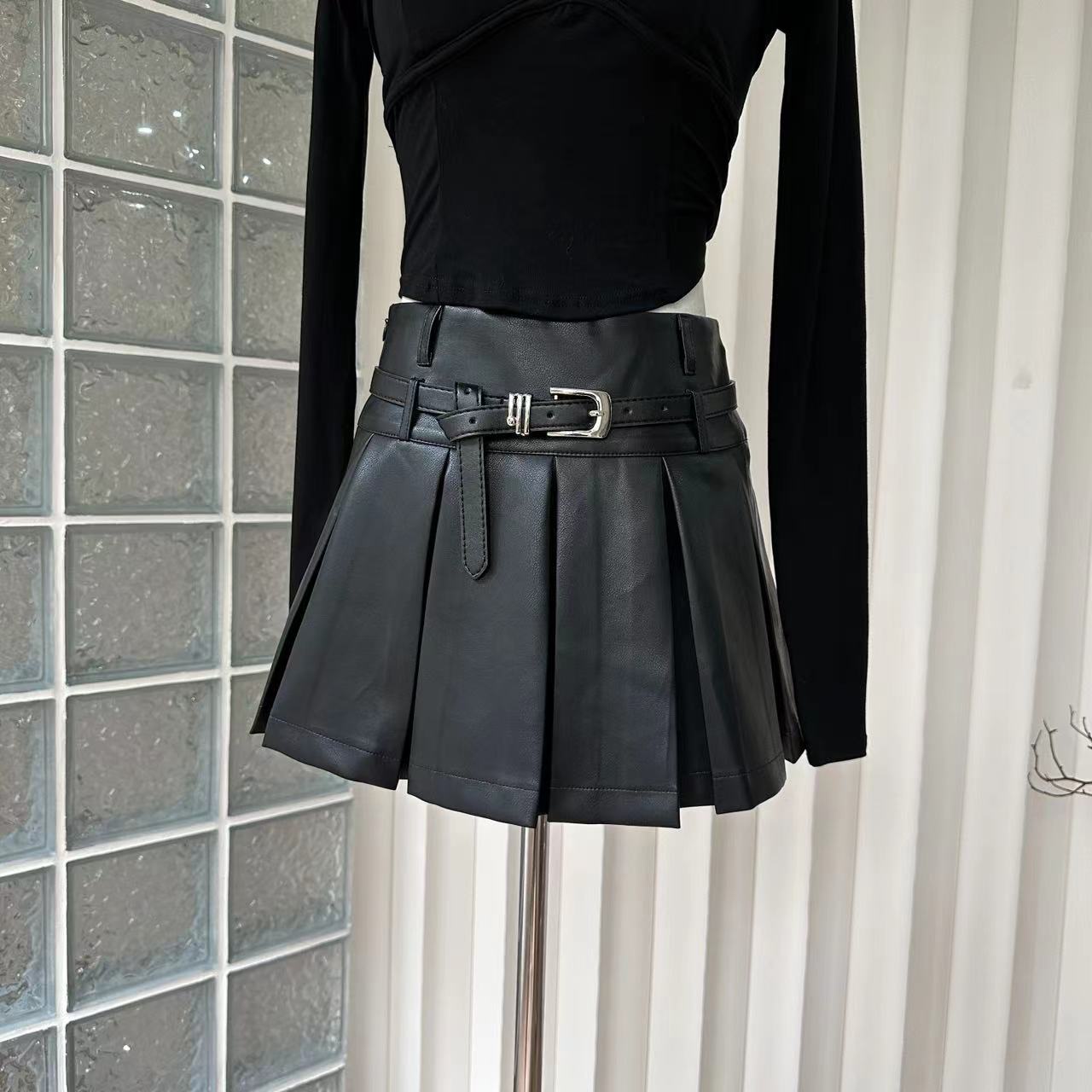 BXOXO - summer inspo Women's Y2K Slim-fit Street Skirt Sets Stylish Street Wear American Vintage Zipper Design Women's Aesthetics Commuter Suit