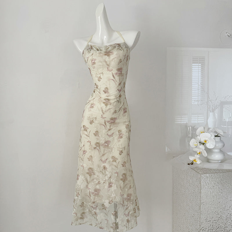 BXOXO - summer inspo French Retro Sexy Suspender Dress Women Gentle Style Elegant Slim Fit Dresses Summer Chic Design Party Floral Dress